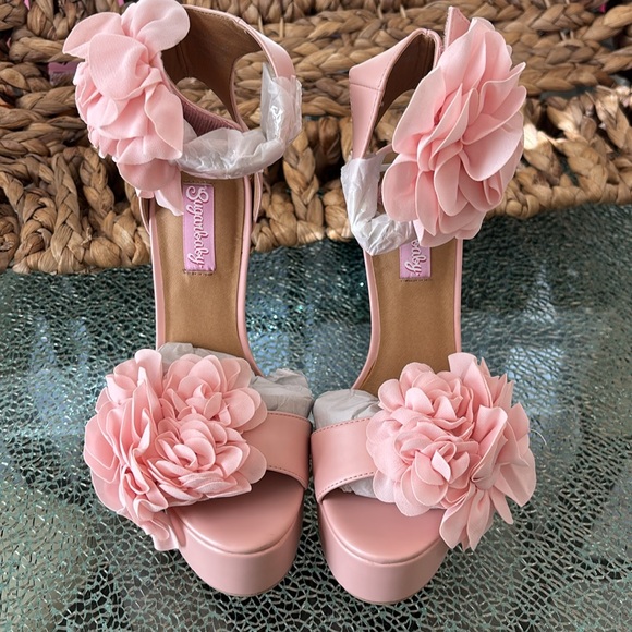 sugarbaby Shoes - Sugarbaby Plush Rosary Platform Heels NWT
